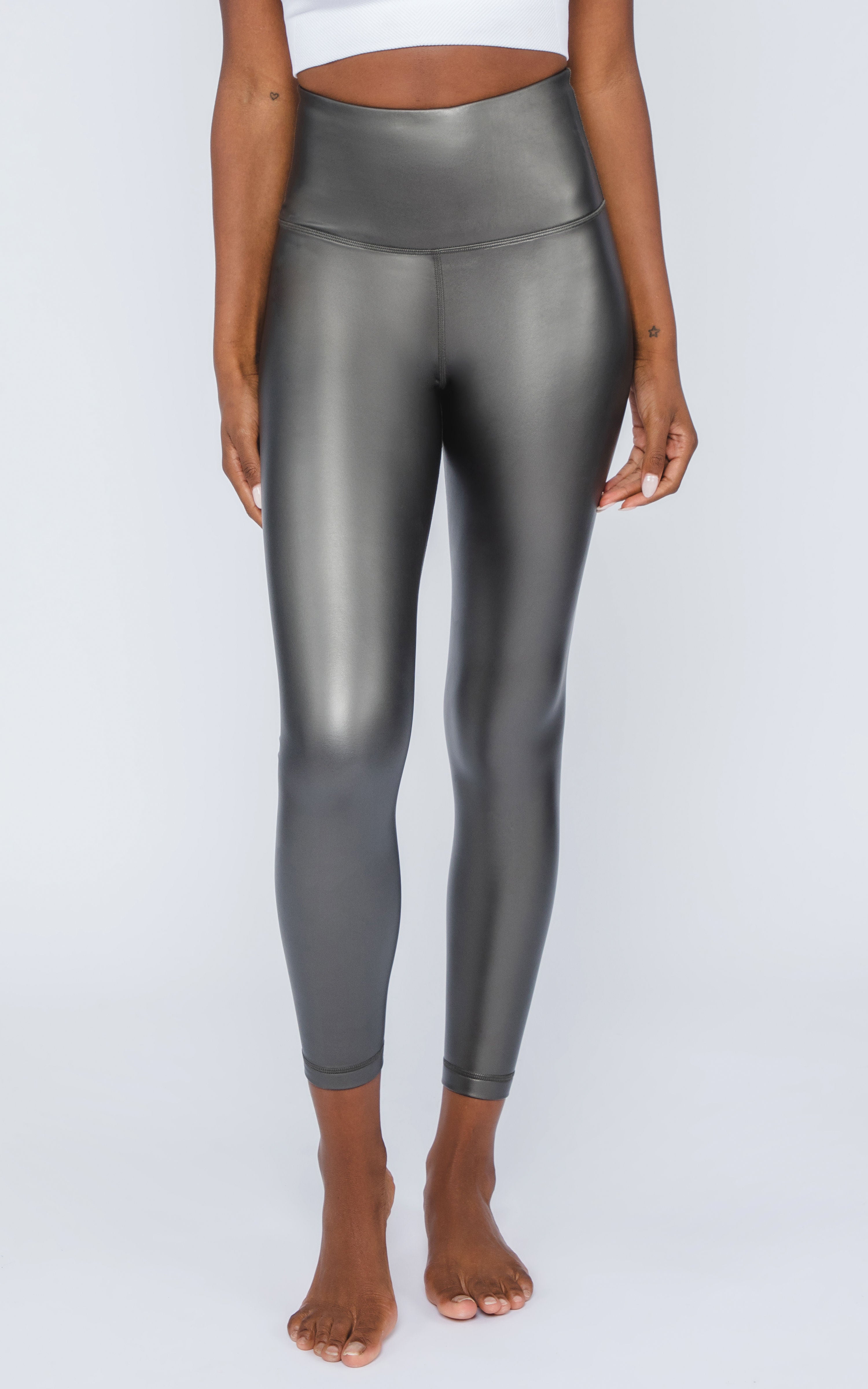 Super High Waist Faux Leather 7/8 Ankle