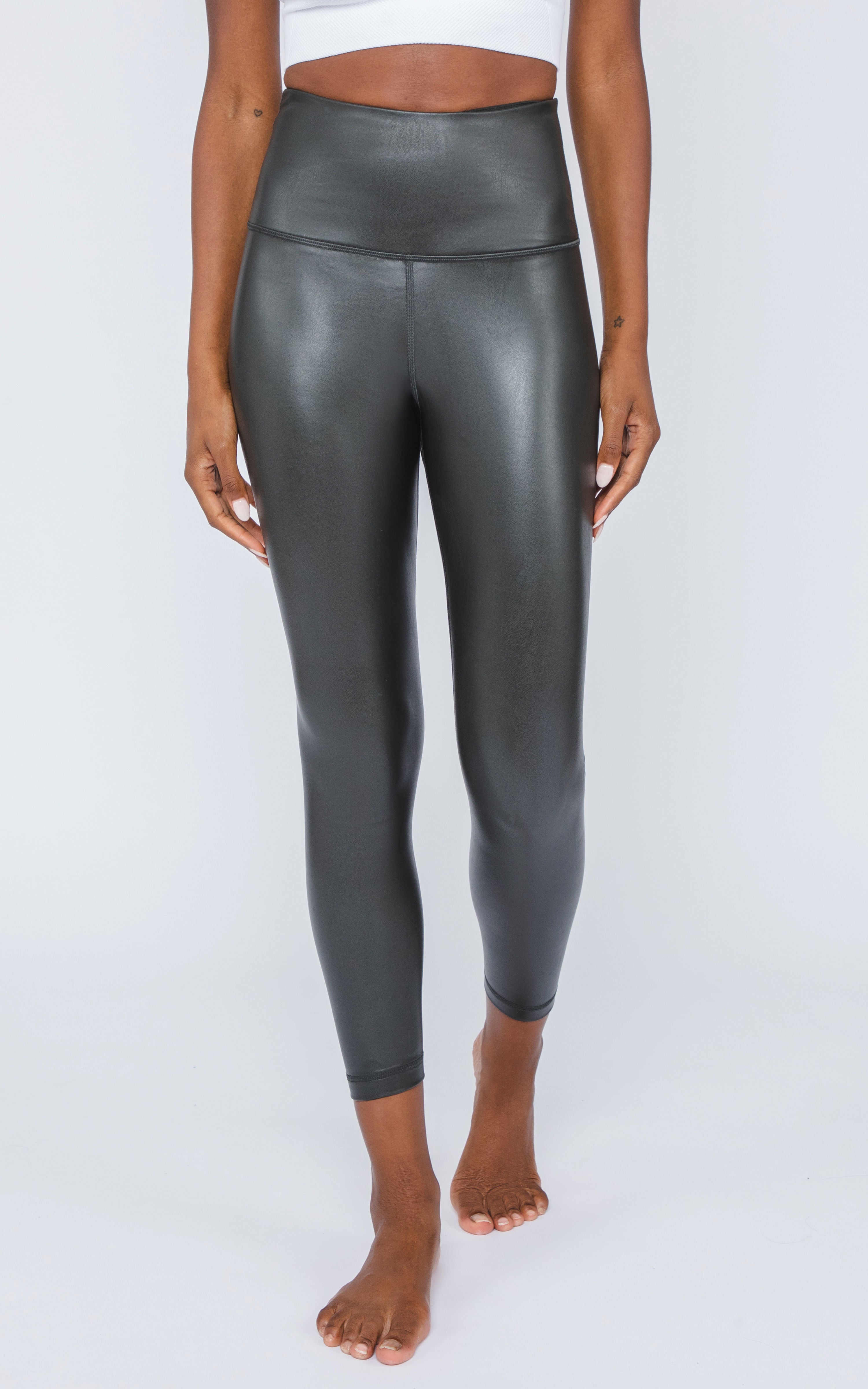 Super High Waist Faux Leather 7/8 Ankle