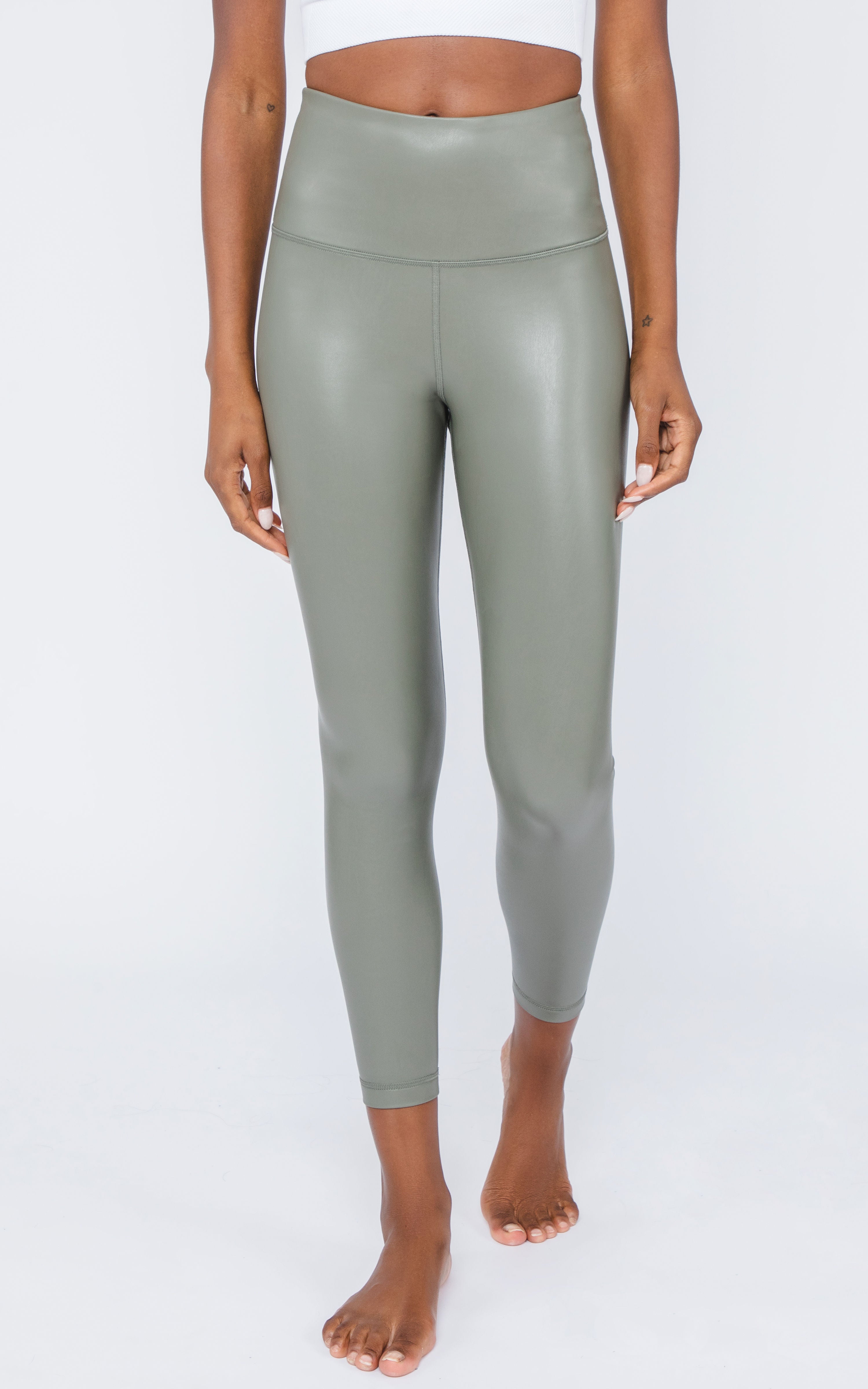 Super High Waist Faux Leather 7/8 Ankle