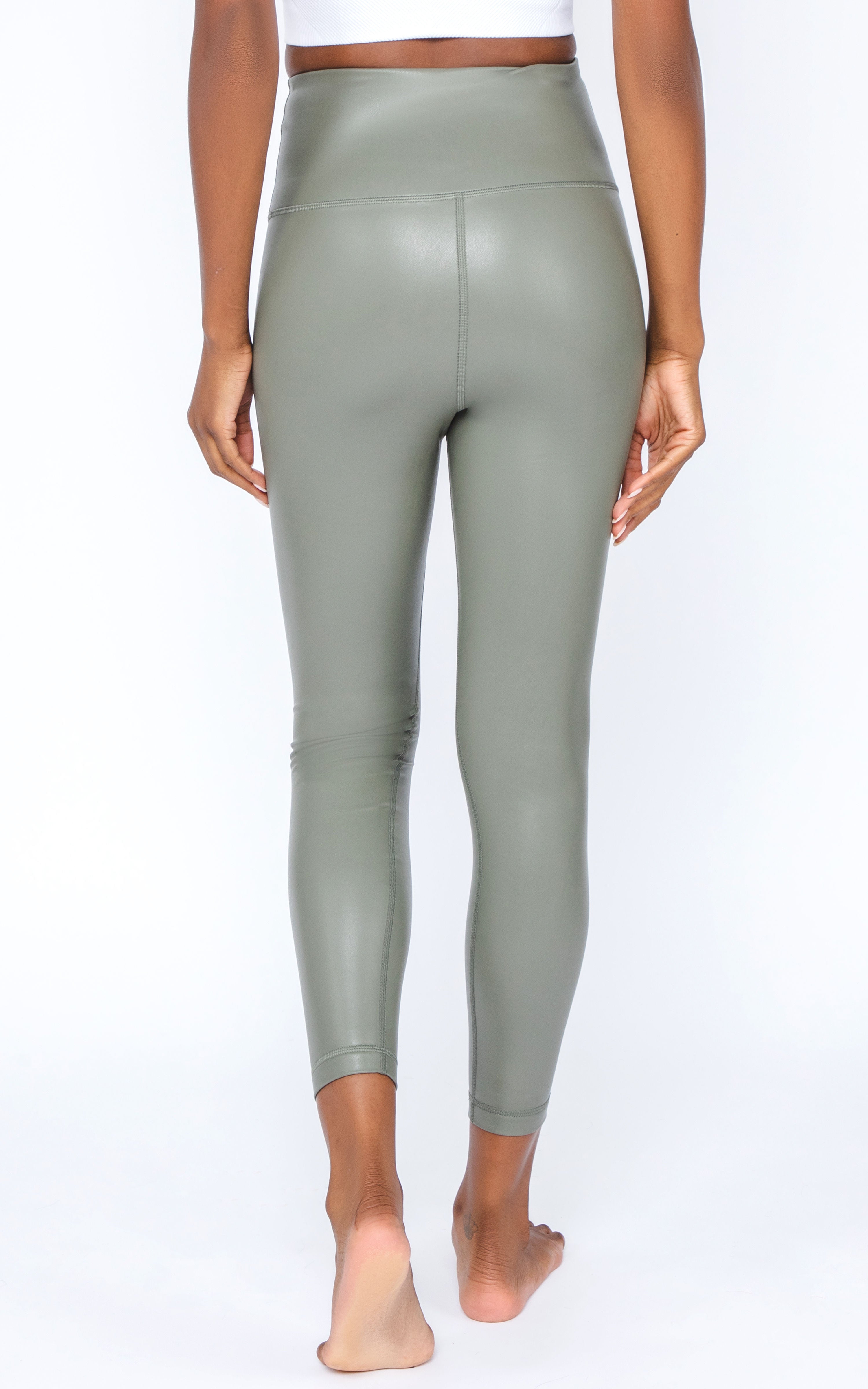 Super High Waist Faux Leather 7/8 Ankle