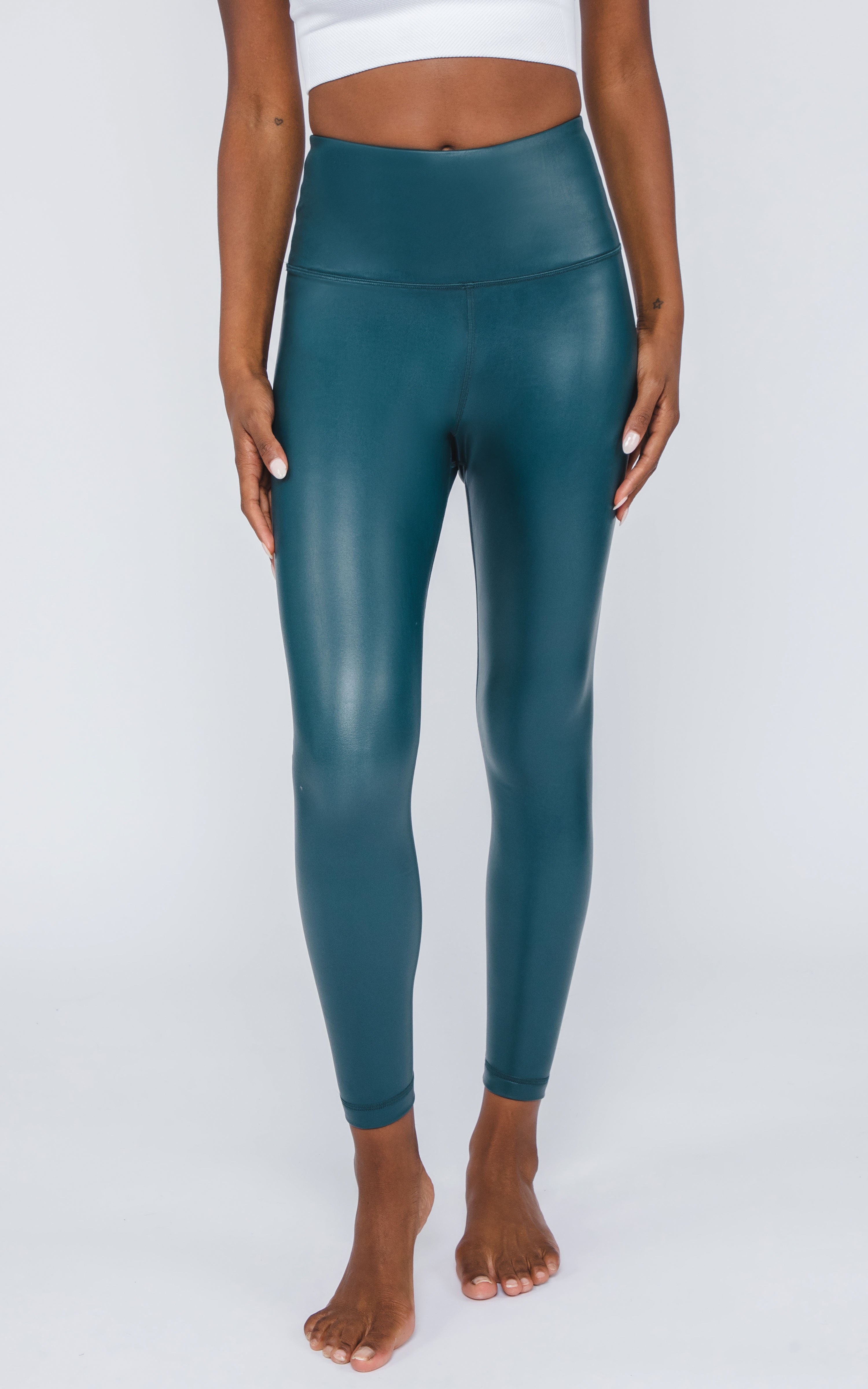 Super High Waist Faux Leather 7/8 Ankle