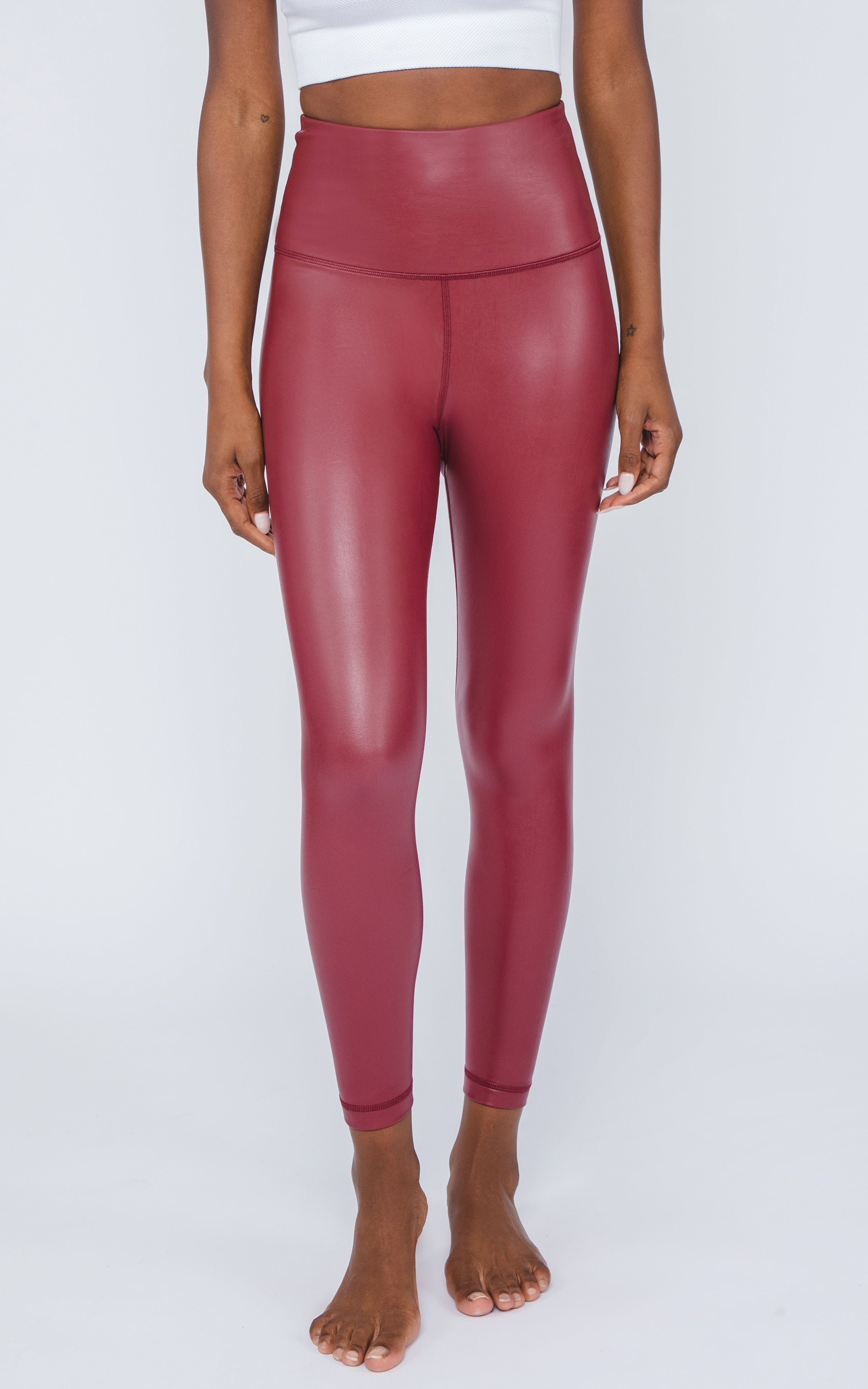 Super High Waist Faux Leather 7/8 Ankle