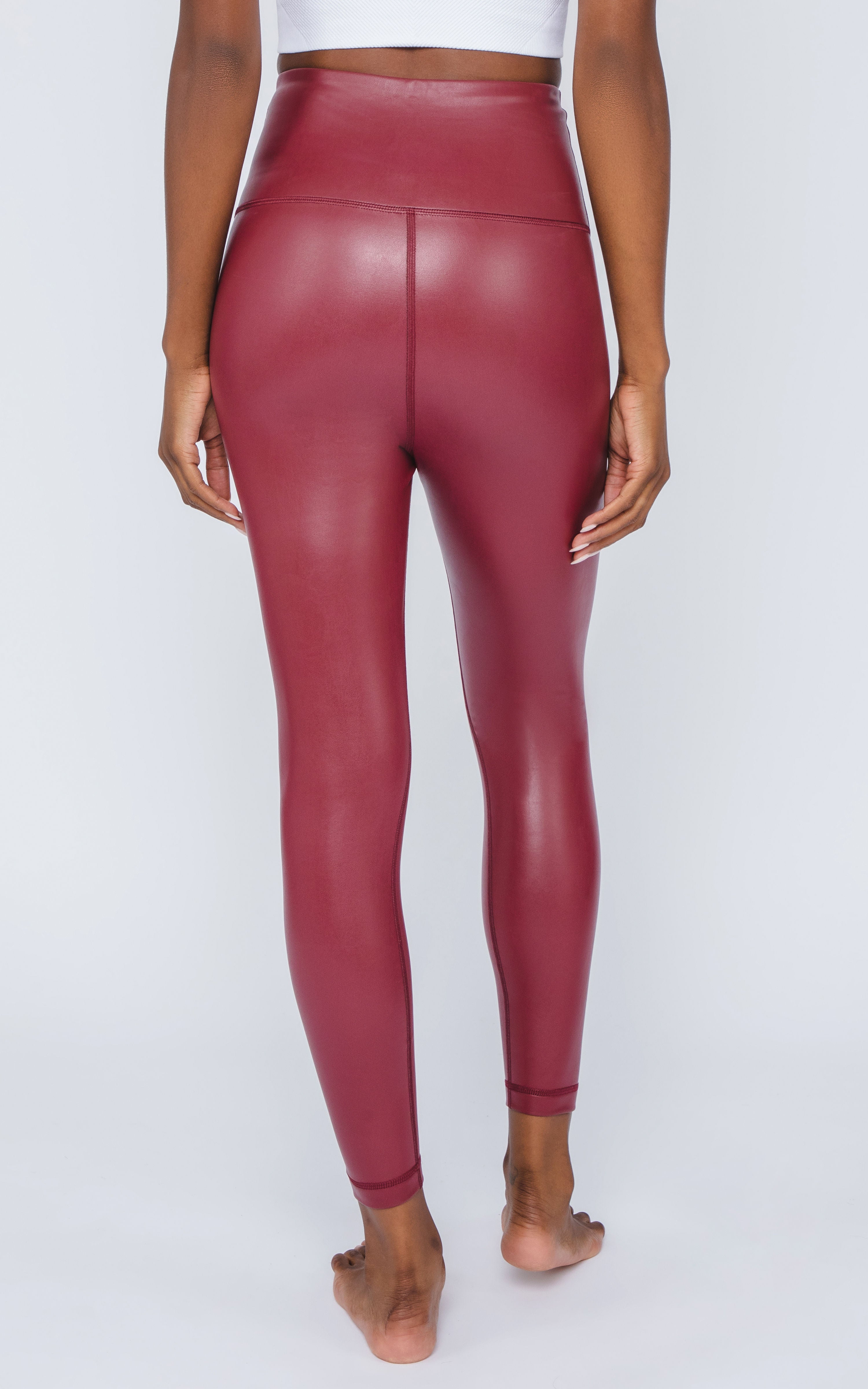 Super High Waist Faux Leather 7/8 Ankle