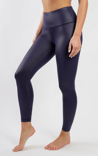 Interlink Faux Leather High Waist Cire Ankle Legging