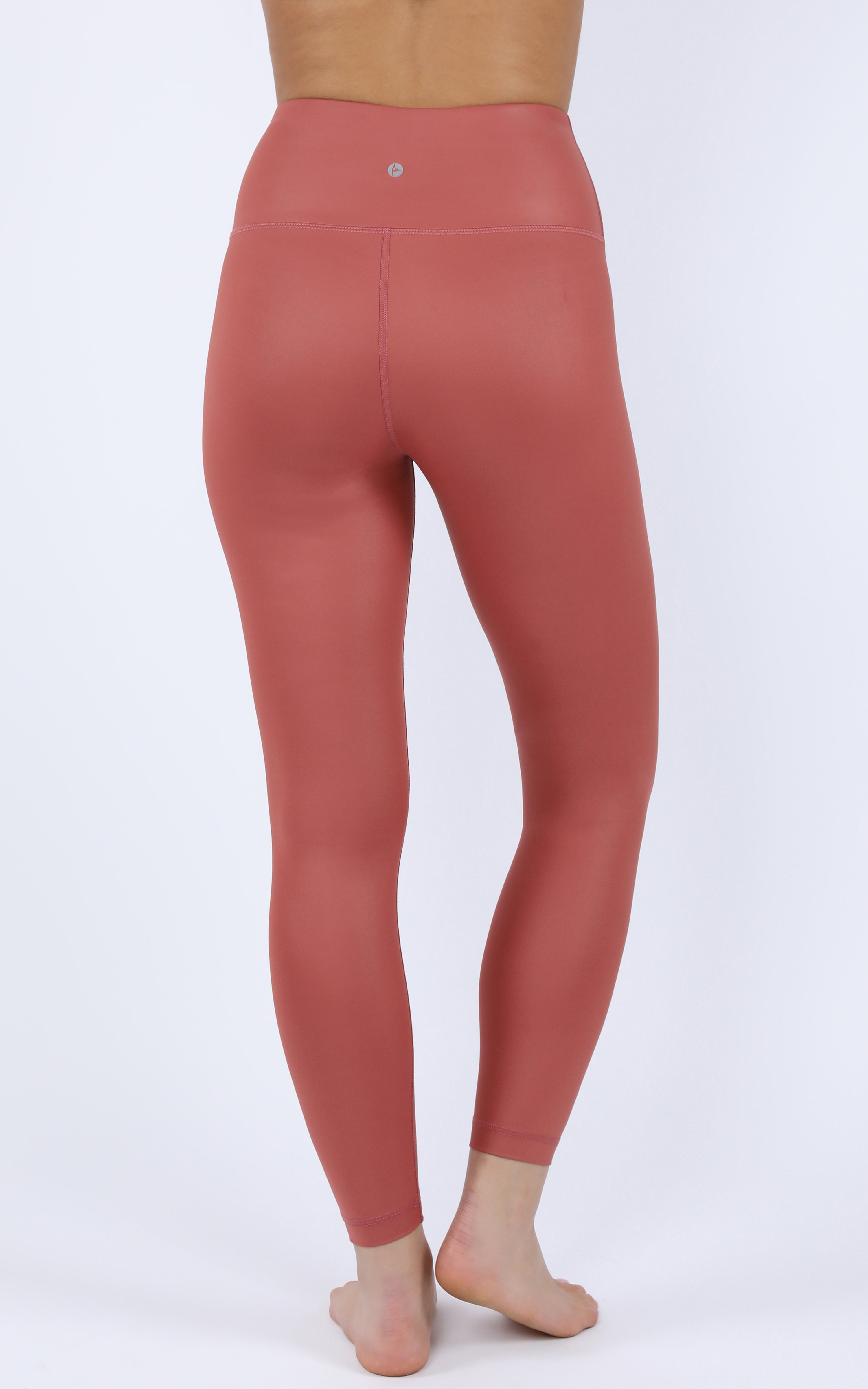 Interlink Faux Leather High Waist Cire Ankle Legging