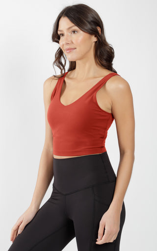 Cropped Tank Top with Support Inside Bra