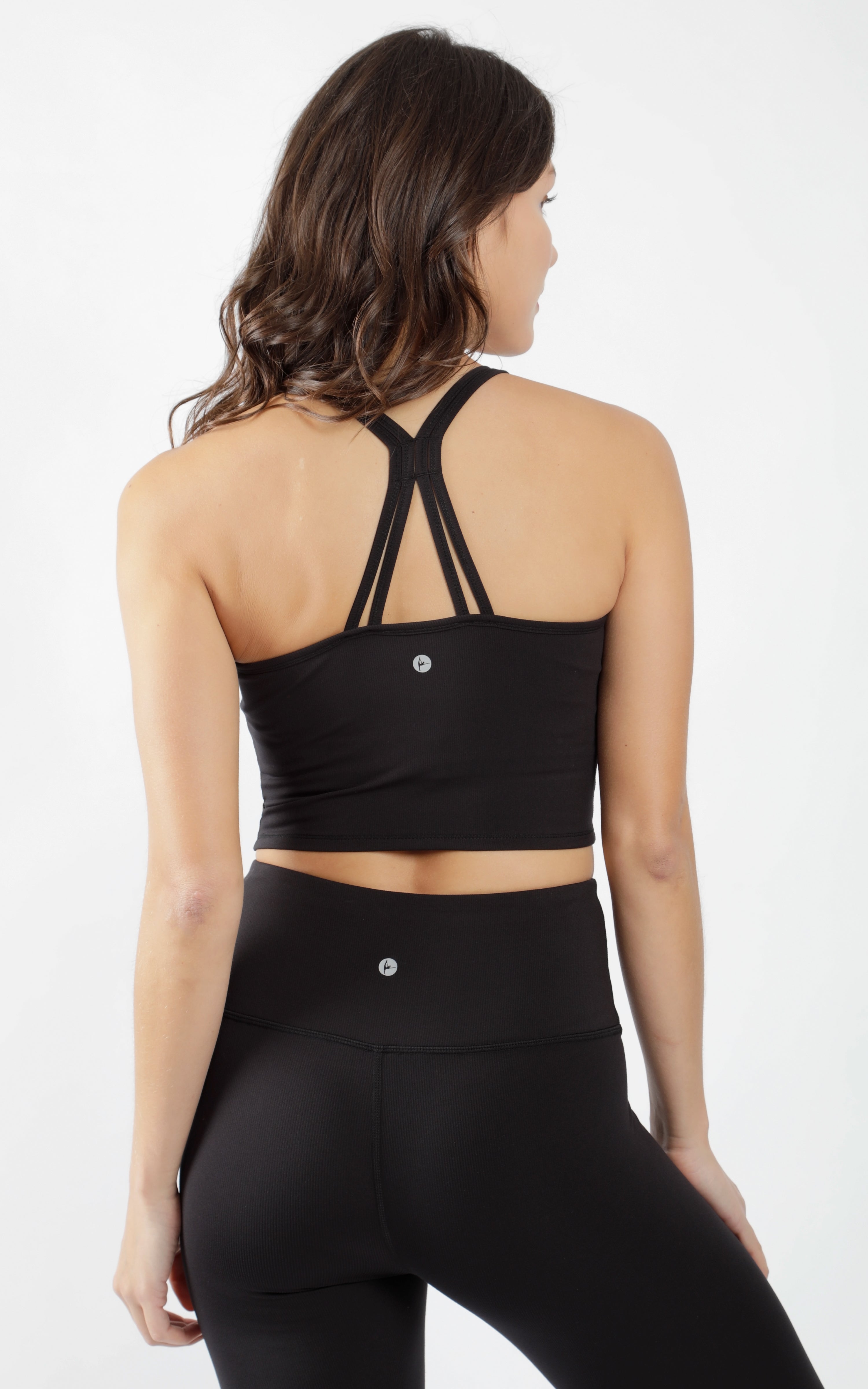 Ribbed Cropped Tank Top with Scoop Neck and Strappy Back